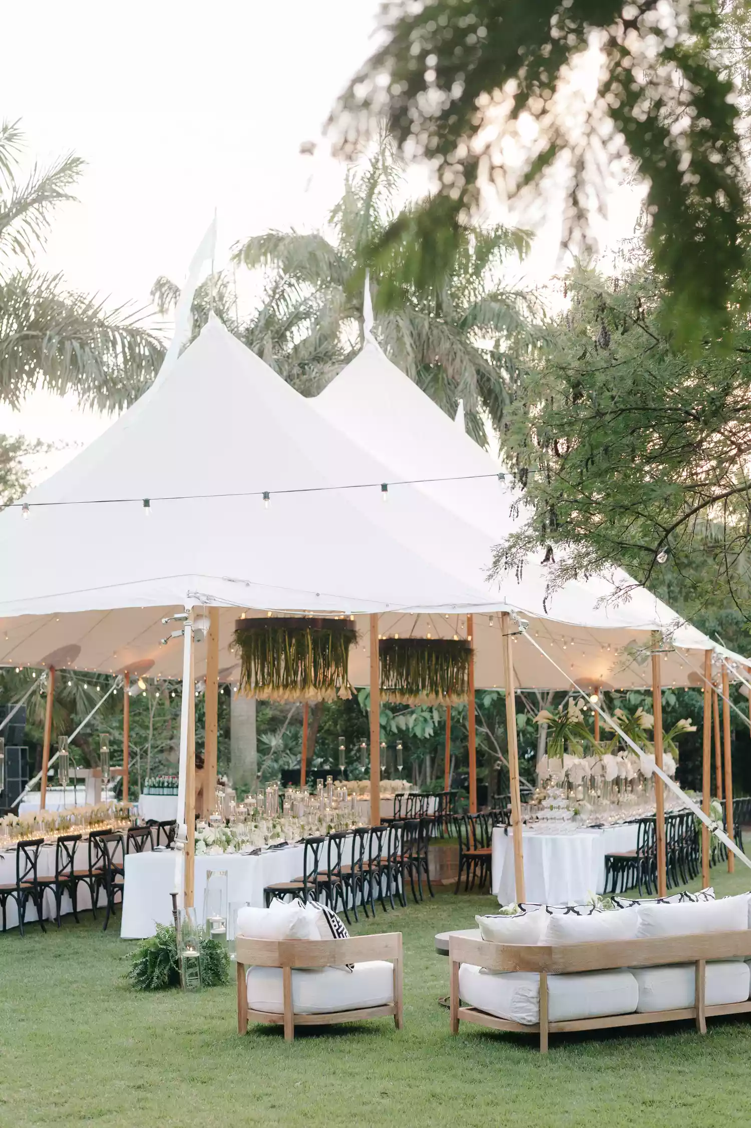 wedding reception under a tent