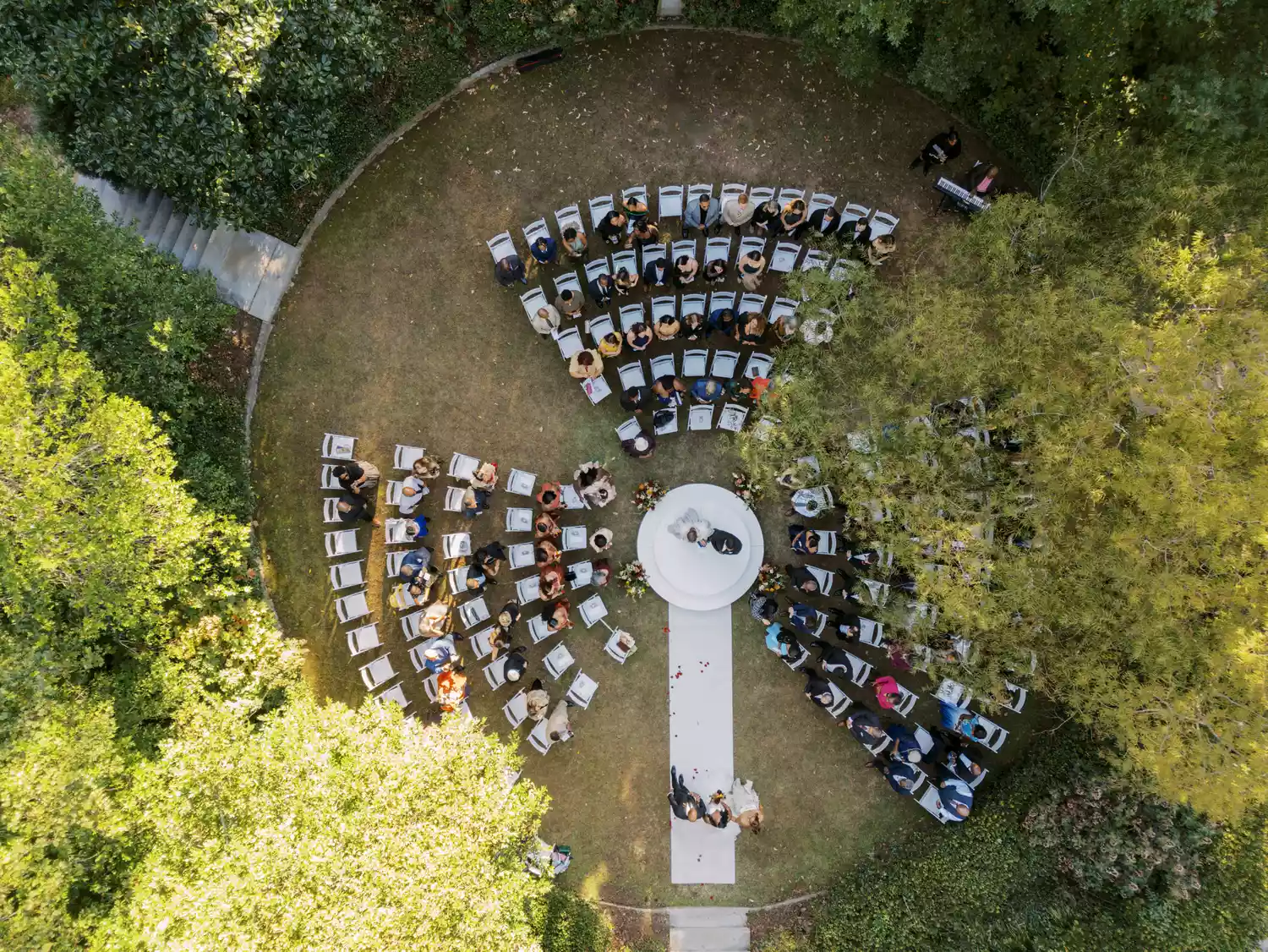 Aerial Shot of Wedding Ceremony In The Round