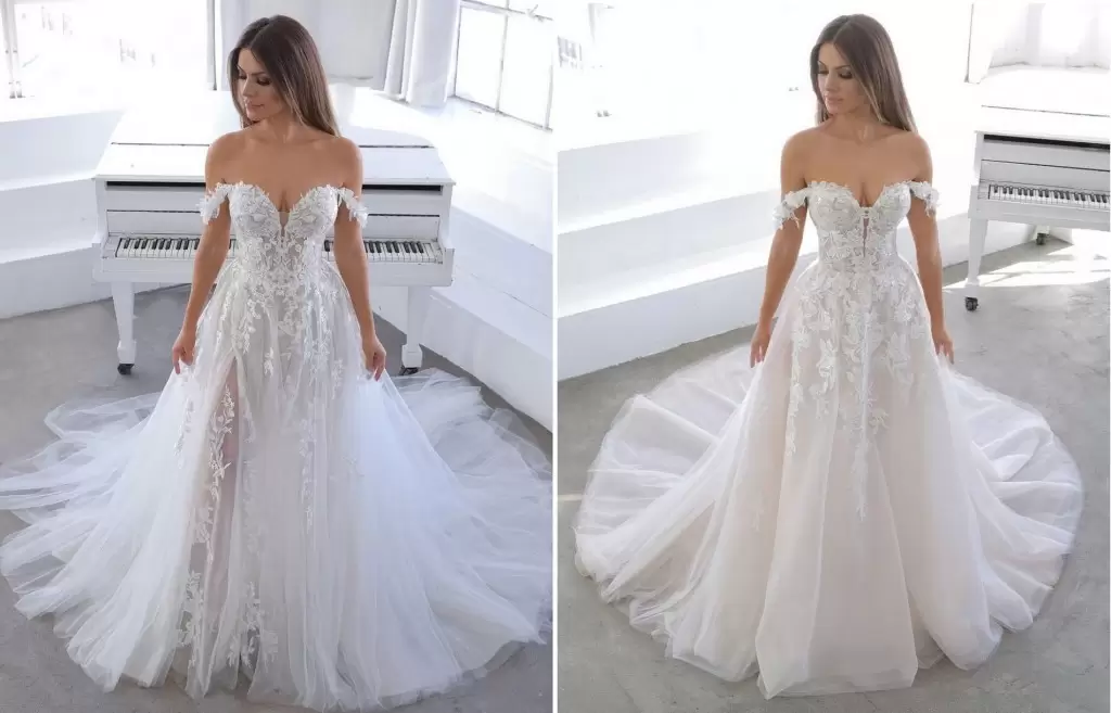 Lace Detailed Wedding Dress 2023