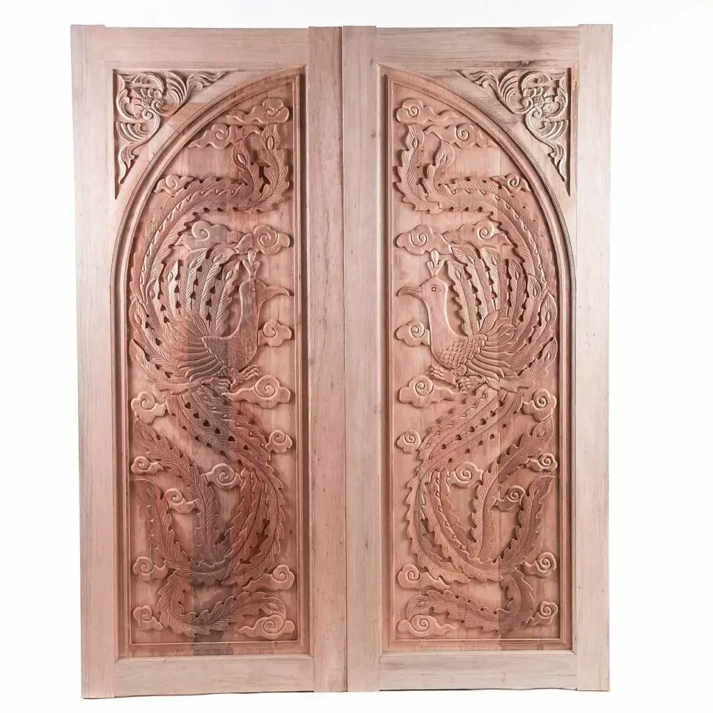 Pooja room door design with an ancient temple style look