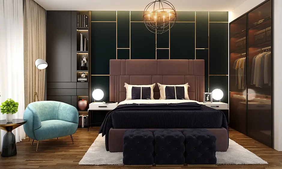 Art deco interior bedroom with modern day charm in bedroom interiors