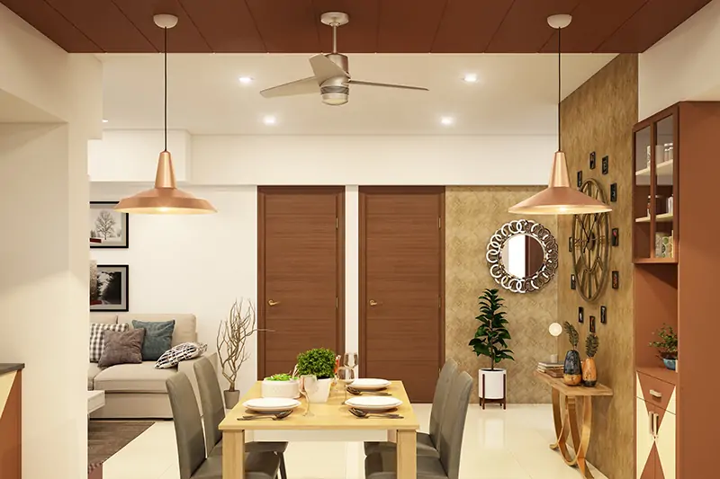 False ceiling colour ideas where chocolate brown and white make for a great false ceiling
