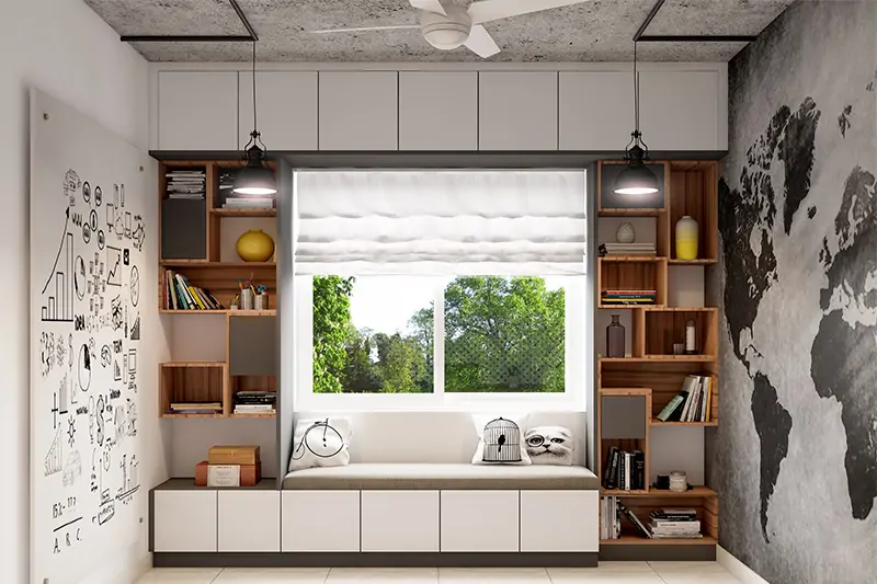 False ceiling colours combination for bedroom which can bring an additional dimensional element to a simplistic room