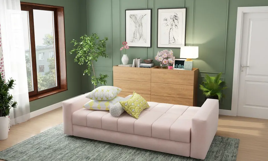 Channel-tufted, small sofa for bedroom serves as both a bench and seating