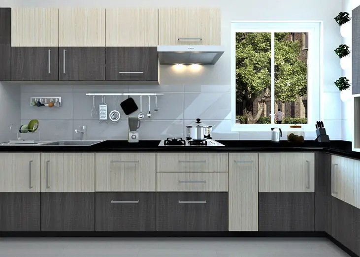 Classic kitchen sunmica design for a traditional and trendsetting Indian kitchen