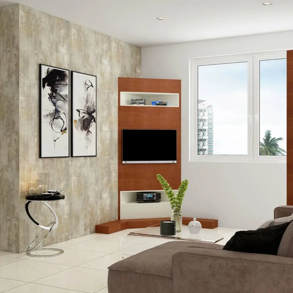 Corner tv cabinet in the modern living room