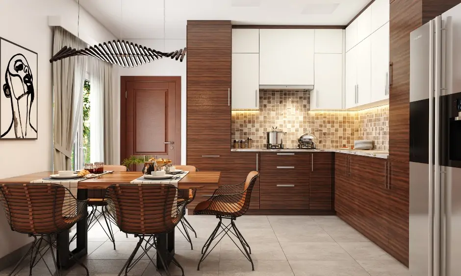Small open kitchen design which is a blend of practicality and creativity