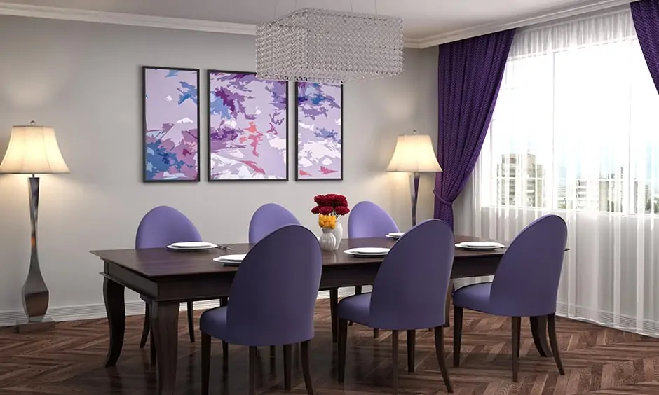 Best dining room paint colour ideas with purple