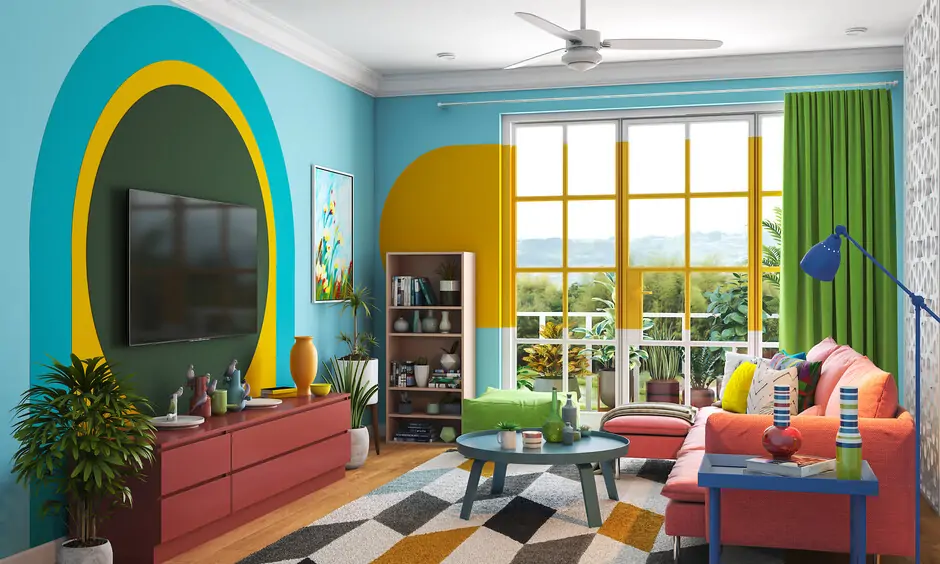 Futuristic interior design concept for a living room
