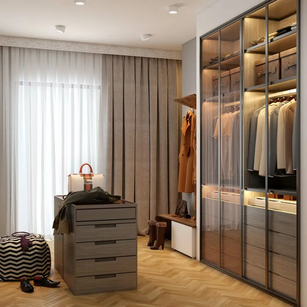 Using glass sliding wardrobe doors to design beautiful sliding wardrobes