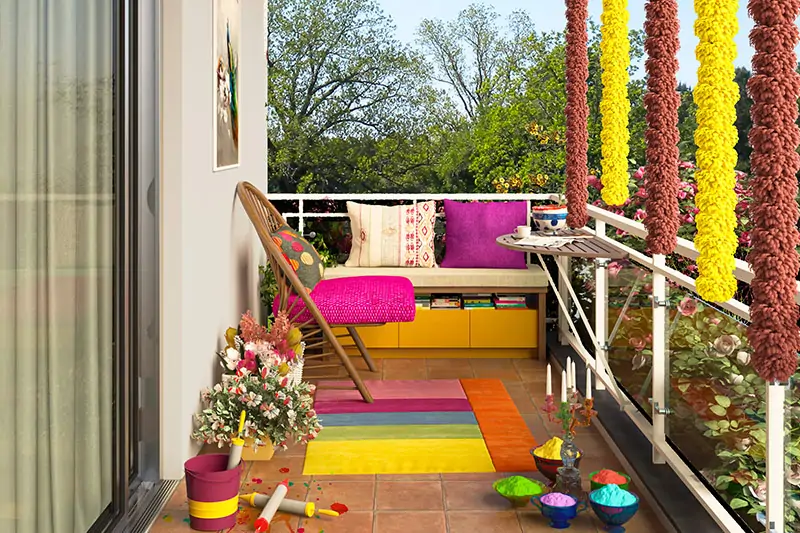 Holi decoration ideas for balcony