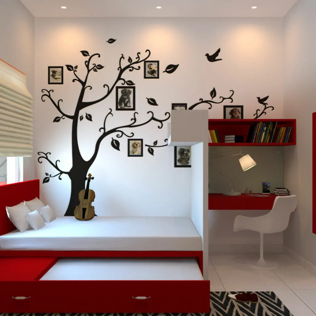 Boost child mood with warm bedroom colors like yellow orange and red