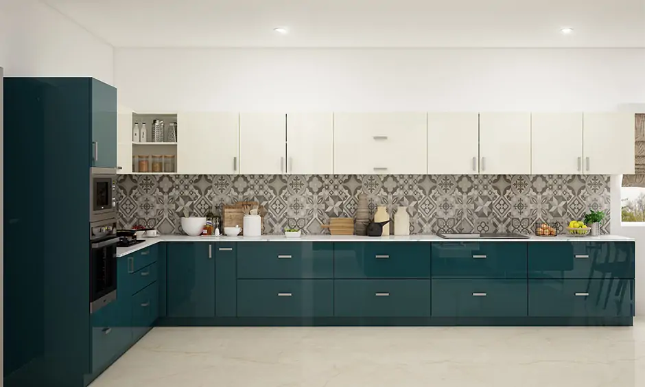 Moroccan tile design for kitchen backsplash adds a dash of colour and brightness to space.