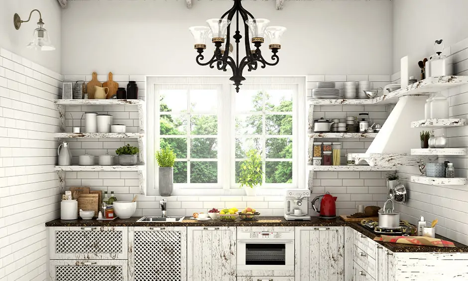 Kitchen with ivory colour paint serves as a stunning backdrop