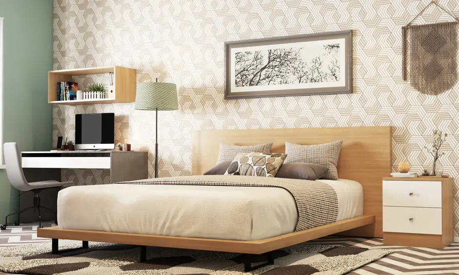 Low platform bed design which is safe and comfortable