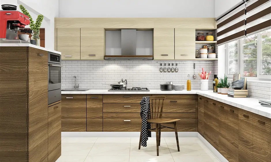 Modern brown kitchen cabinets with an earthy shade evoke a sense of comfort and relaxation