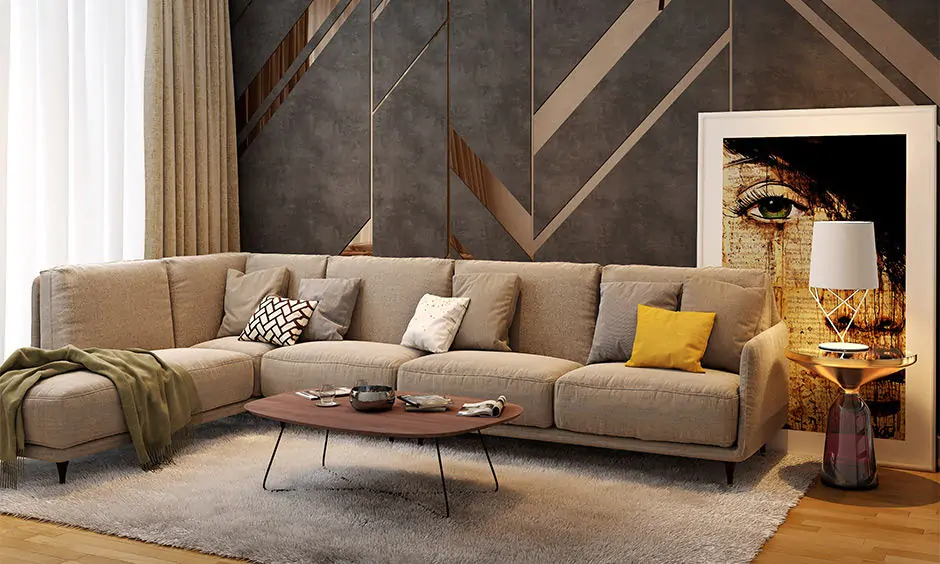 Modern l-shaped sectional sofa in living room to increase seating space