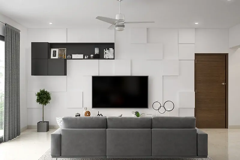 Modern living room design where textured walls can bring visual effects