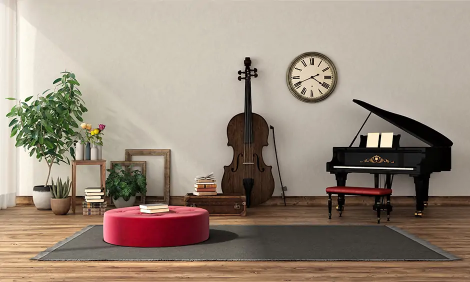 Music room design which looks absolutely pleasant and soothing to the eyes