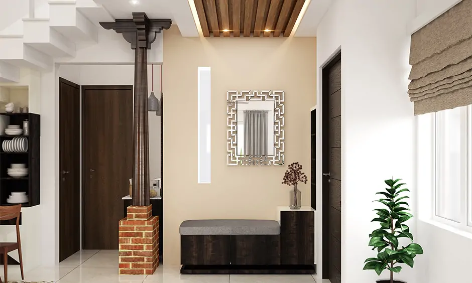 Pillar decoration with modern architectural mouldings enhances home elegance