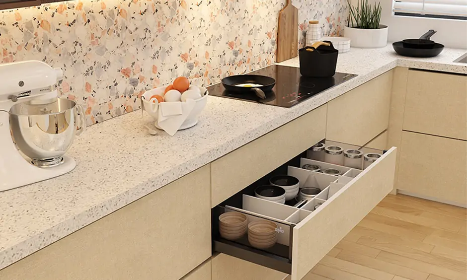 Quartz or granite countertops: Quartz incorporates recycled materials and is an excellent alternative to granite.