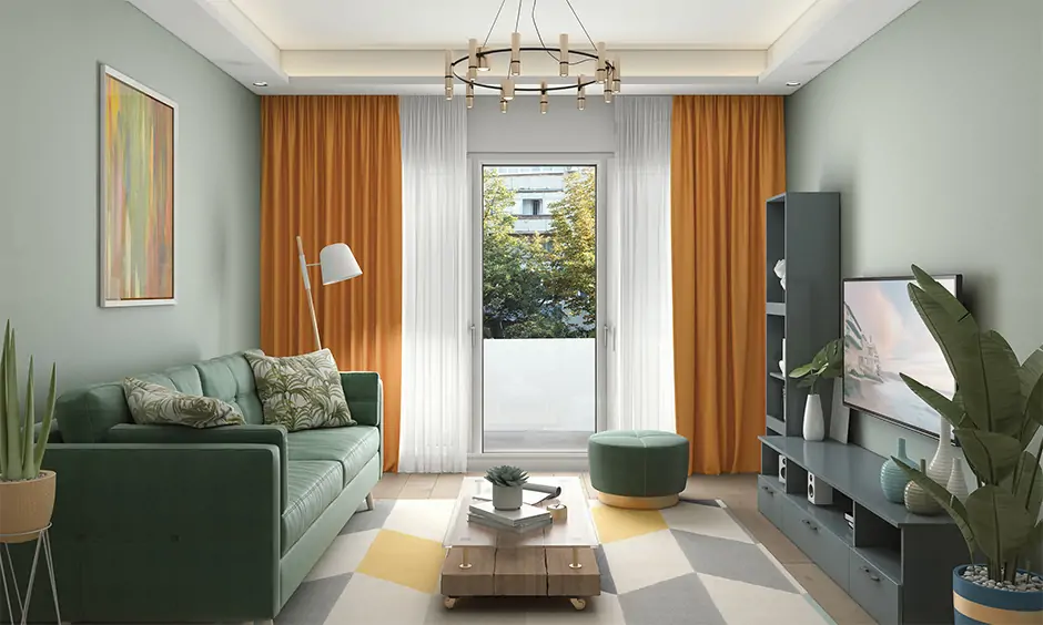 Revel in velvet curtains living room orange bliss for some dramatic appeal in home interiors