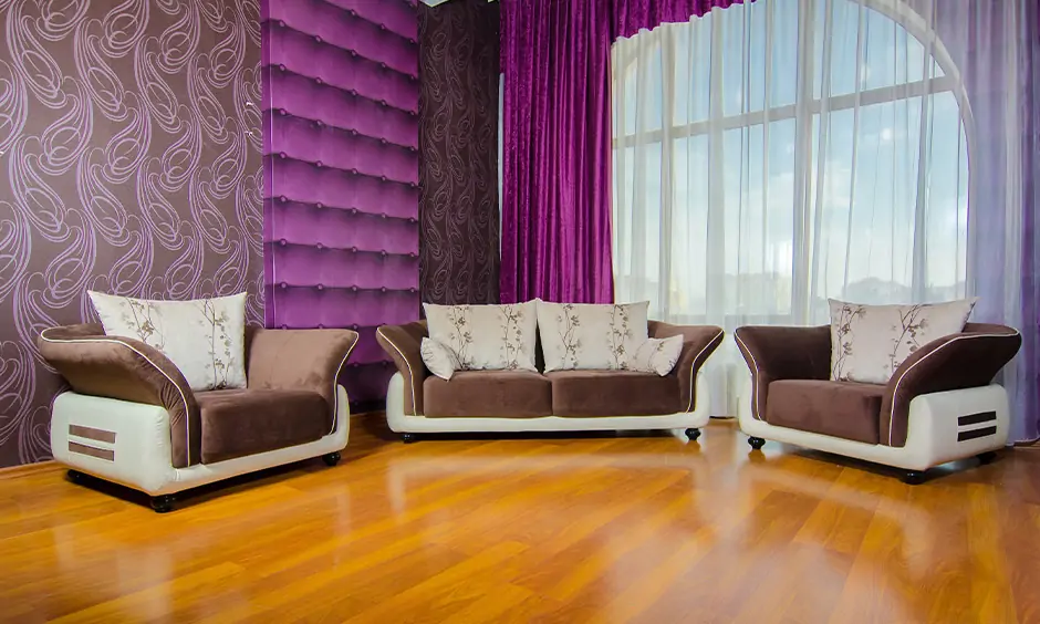 Royally purple velvet curtains for living room for a vintage look