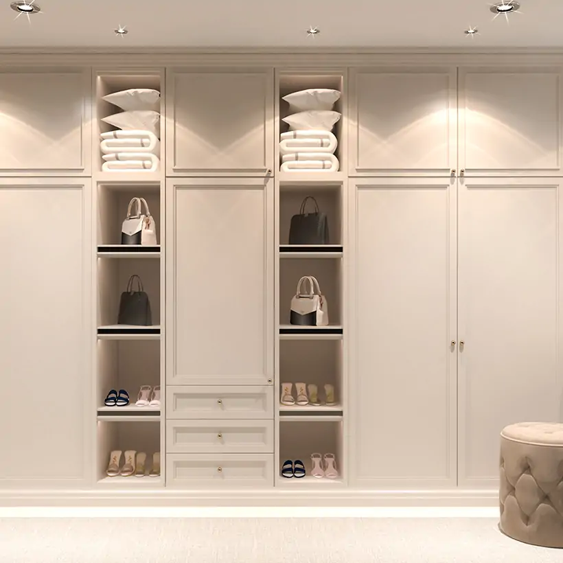 Simple scandinavian style dressing room design with its elegant lines and its type of dressing room furniture