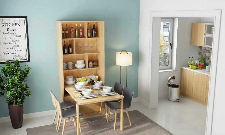 A space-saving folding dining table for mother's day