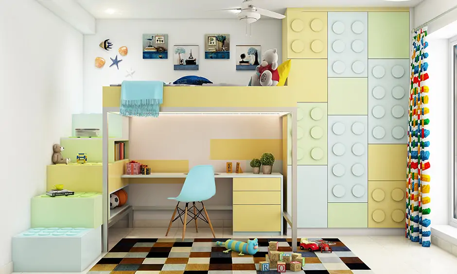 Study table design for kids which are also space saving