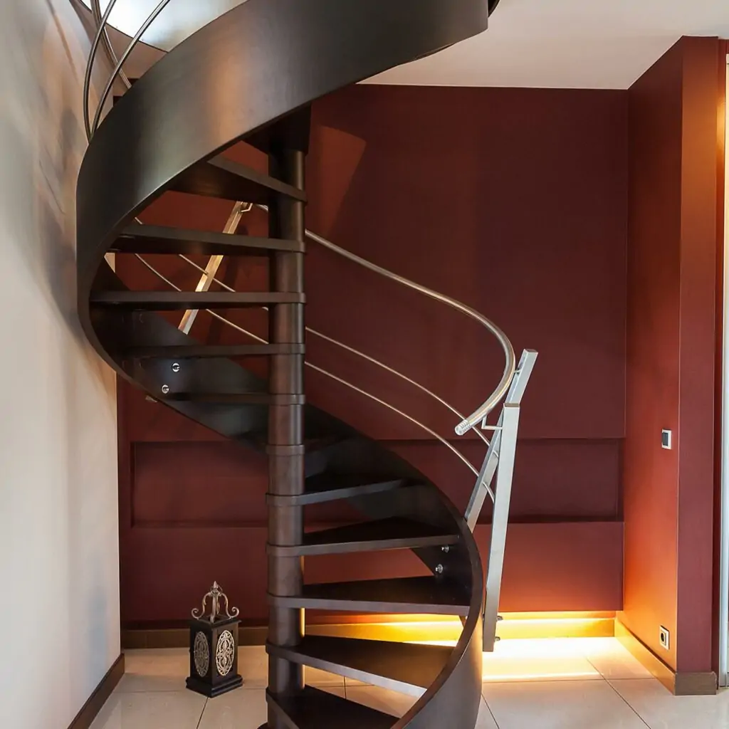 Spiral staircases can be placed inside your home