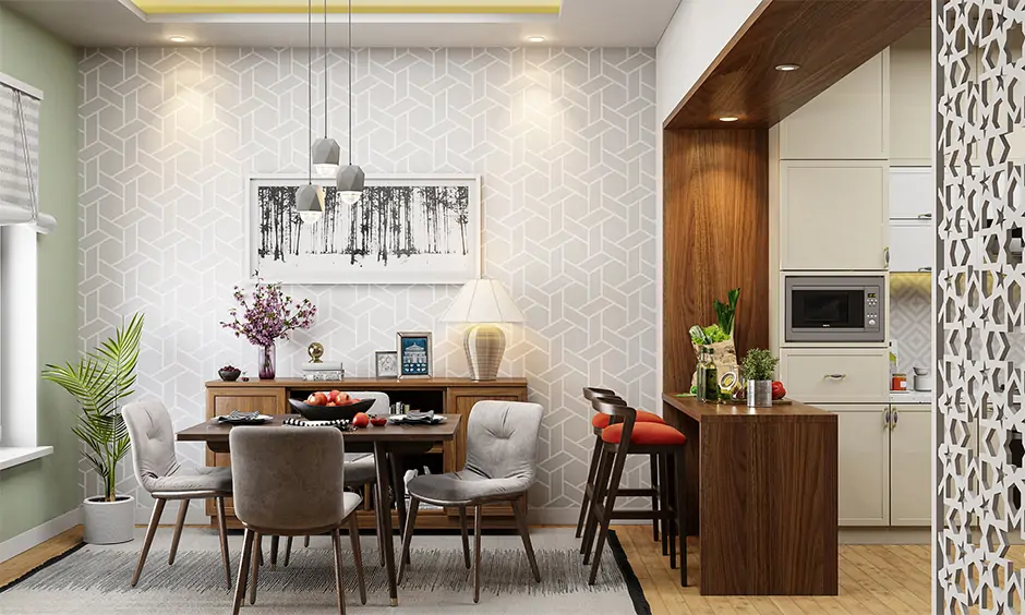 A 12 ft x 12 ft space is good enough for the Square dining room layout dimension to create a comfortable dining space