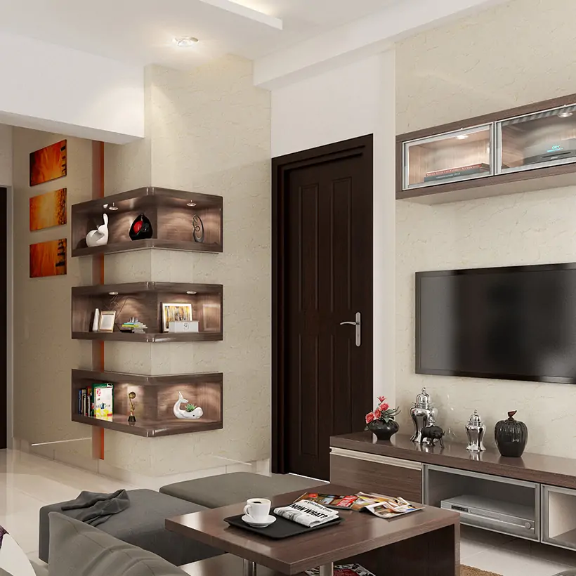 Wall showcase design for living room indian style showcasing wall mounted wooden showcase design