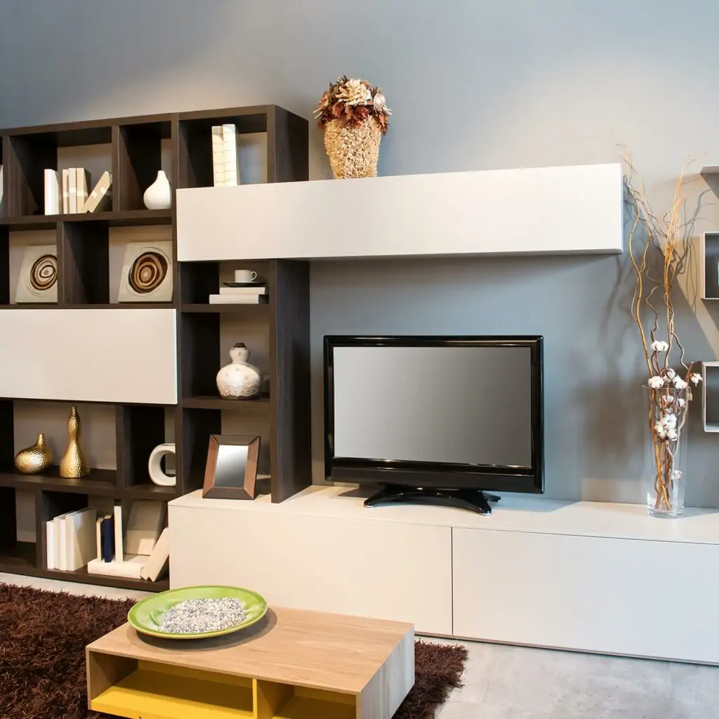 Tv Unit Design For Small Living Rooms, We Can Use For Running Tv Unit Combined With Open Racks
