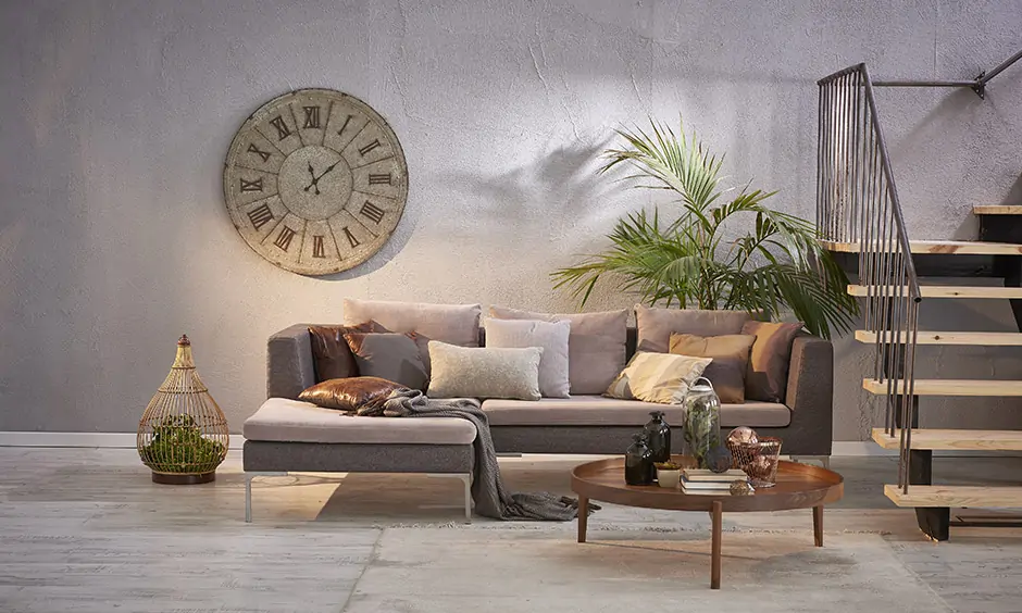 Home decor ideas for a big living room wall clock is a stunning piece of decor