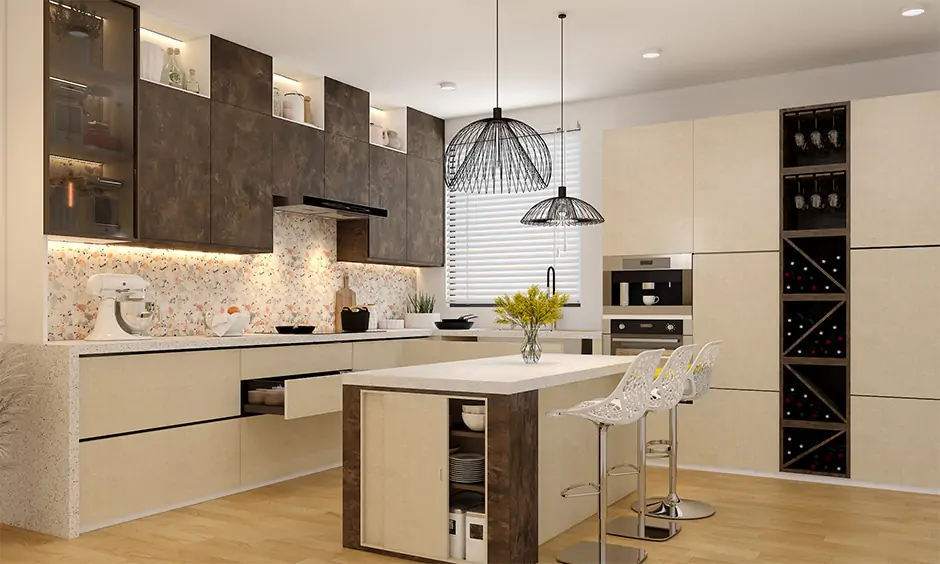 Set up a modular kitchen in restaurant style with stylish looks to enjoy a home staycation with your partner.