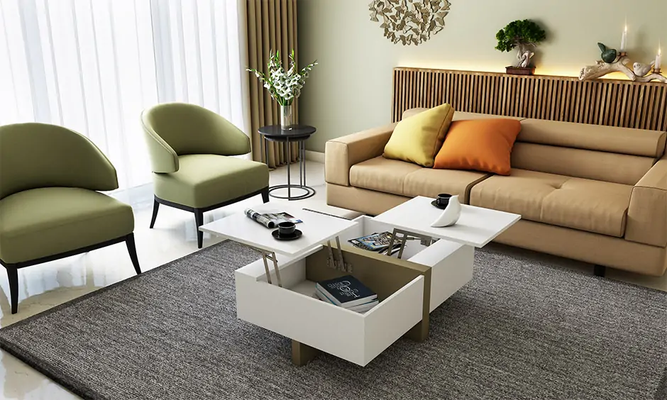 Enjoy with this double lift-top coffee table designed with two lift-top sections, allowing you to have two storage cabinets