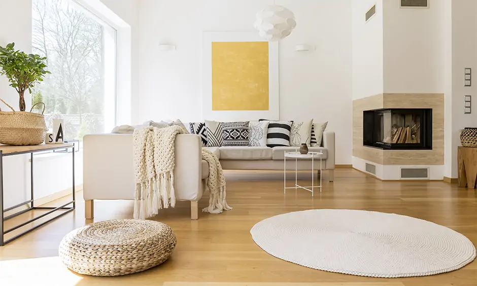 Interior design ideas for a rented home with rugs and carpets add instant decor to the place