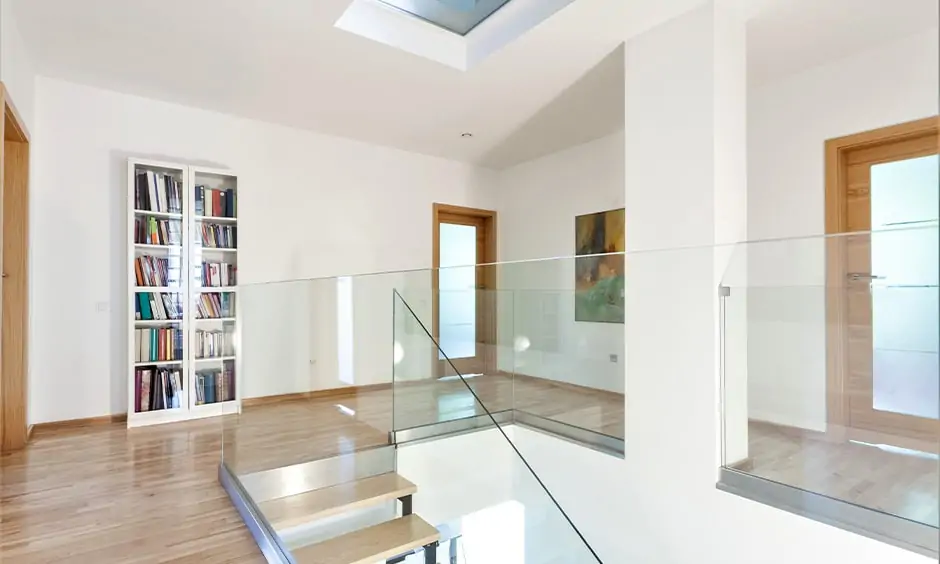 Modern glass staircase with frameless design look pretty and classy