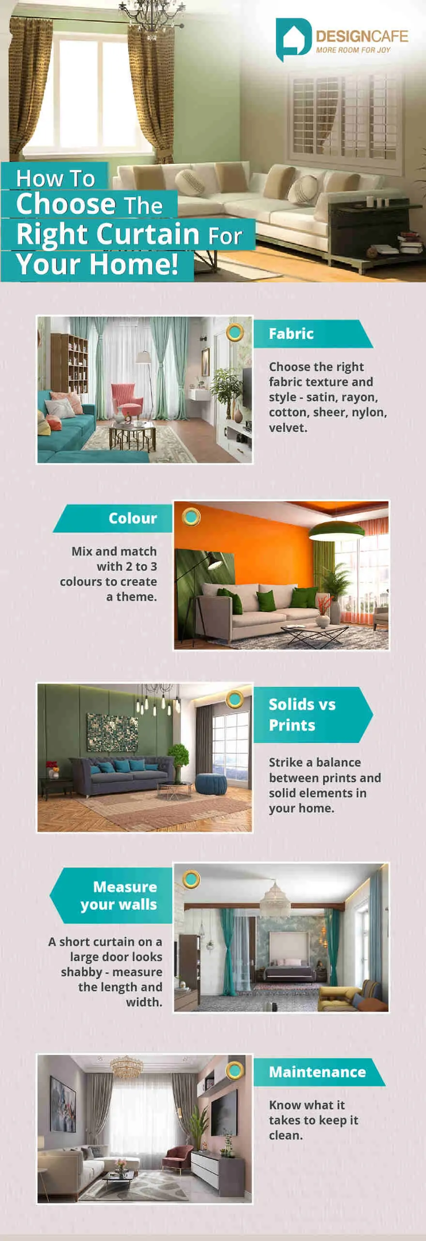 how to choose the right curtain for your home infographic