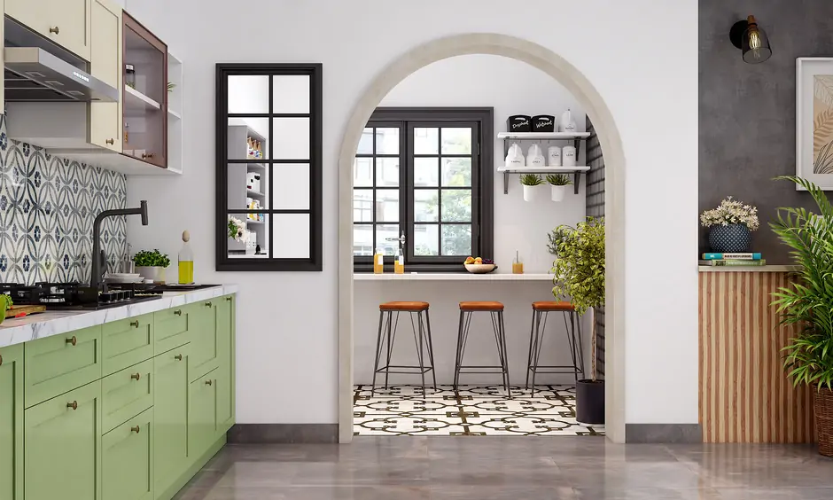 Kitchen arch door design which is thoughtfully designed to elevate the look of the space