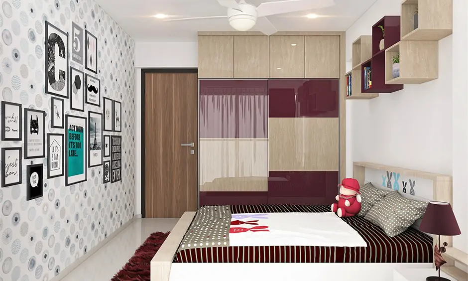 Laminates and veneers which are a striking contrast to the other decor