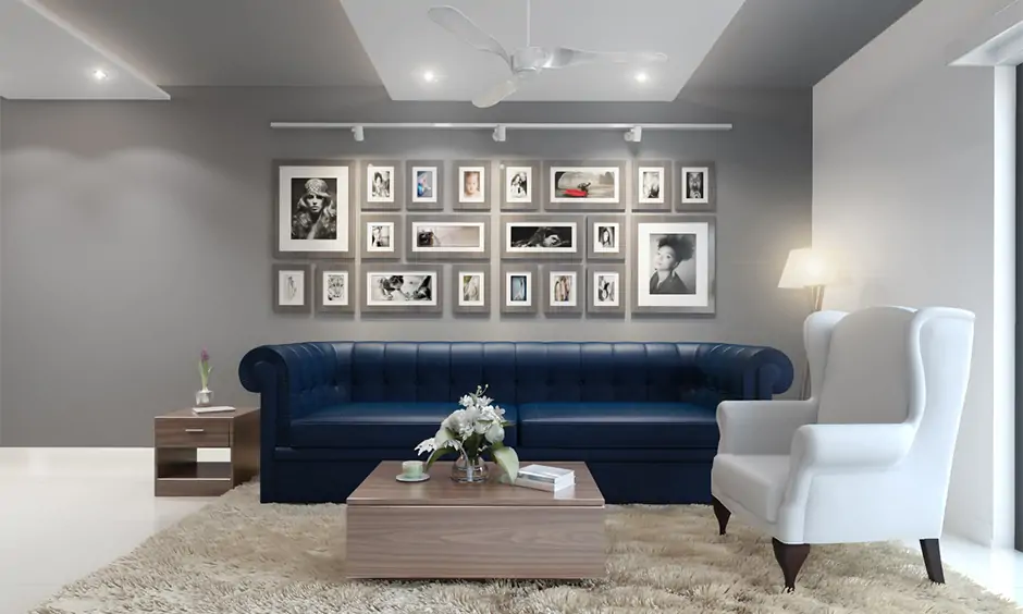 Living room gallery wall ideas with personal photos