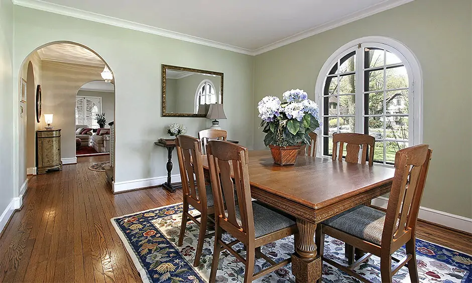 Modern arch door design for the dining space for a minimalistic look