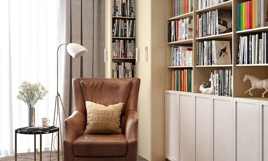 Modern wall book rack design with hidden book racks