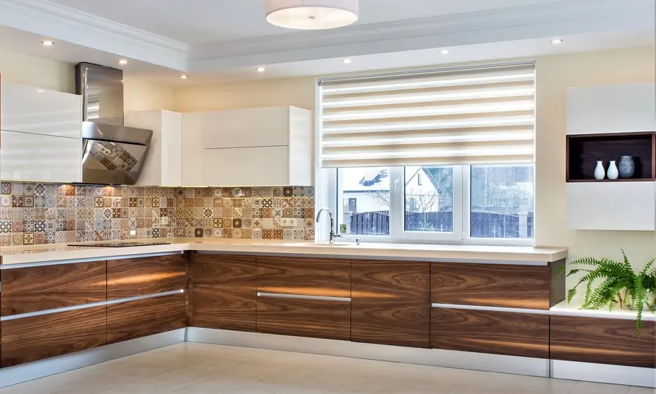 Natural wood veneer for a modular kitchen for an exotic appearance