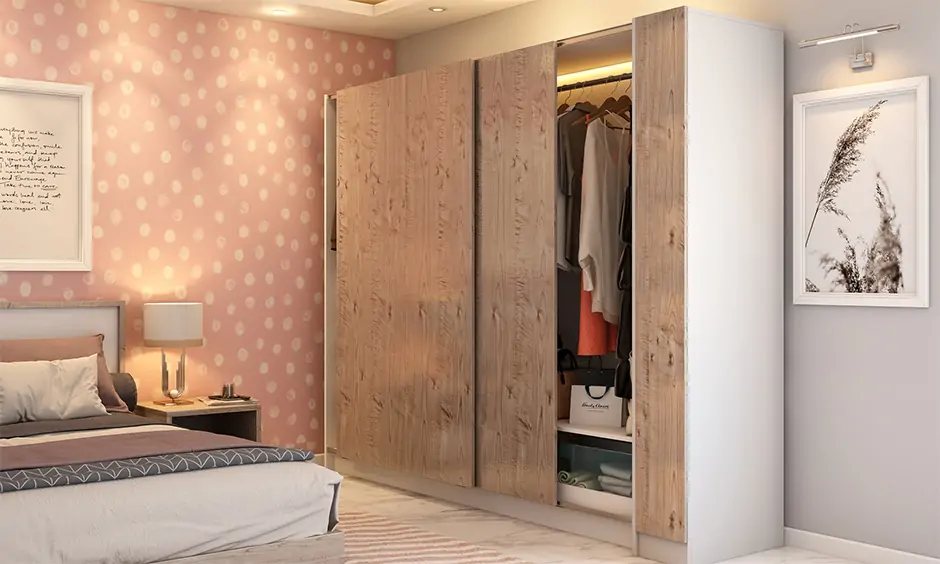 A sliding door wardrobe designs for bedroom indian which does not need too much maintenance