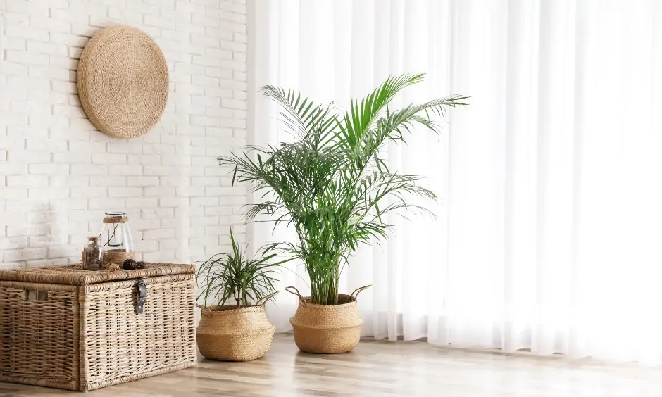 Living room interior stone wall cladding in white brick style