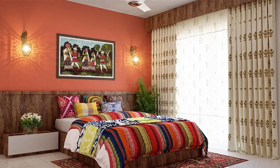 Traditional rajasthani style home interiors with royal colours