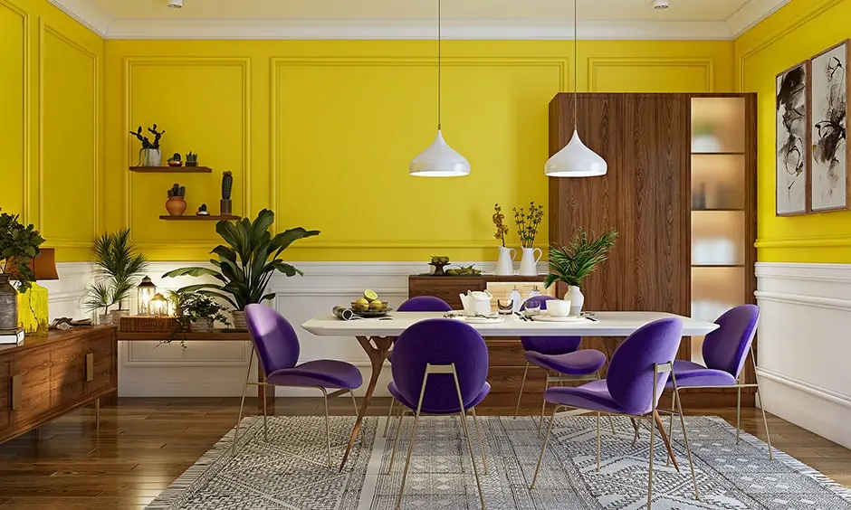 Warm paint colors - yellow is a classic of all warm colours